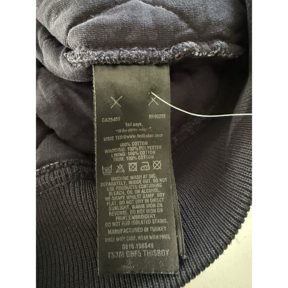 TED BAKER London Coat Jacket Size 4 Blue Quilted Full Zip Front Casual Career - Picture 13 of 14